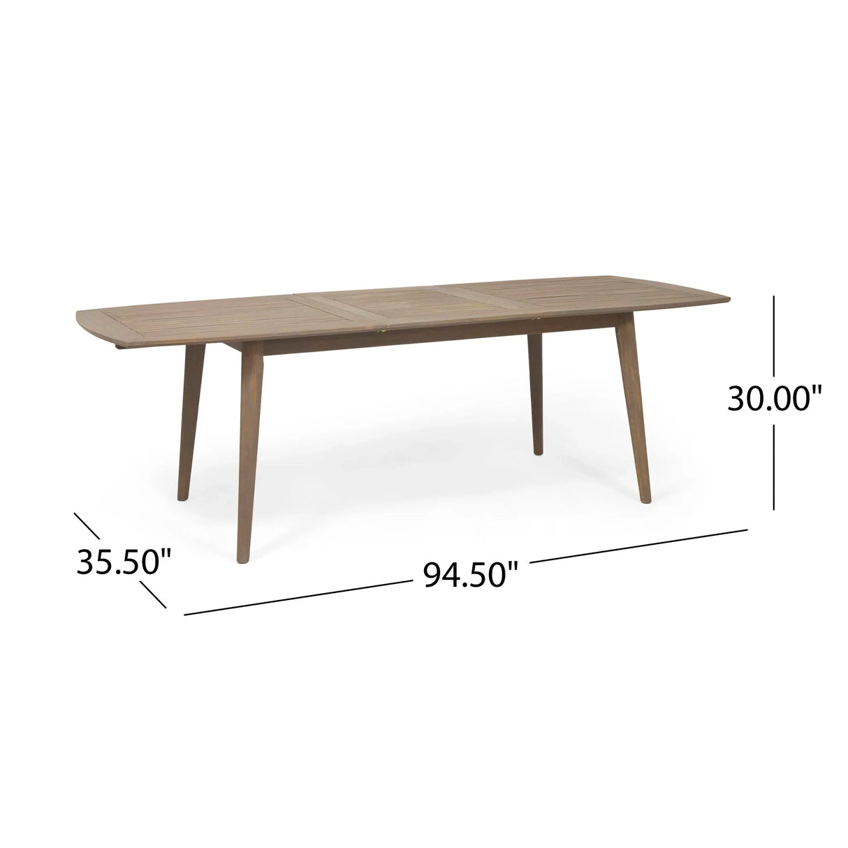 Modern Outdoor Dining Set With Expandable Acacia Wood Table