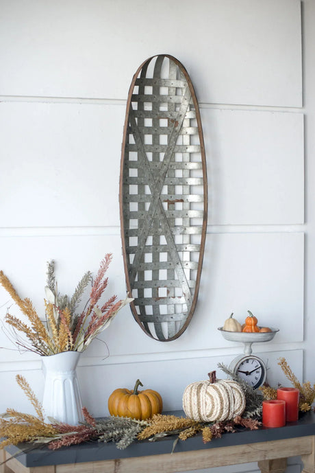 Metal Wall Art With Grid Pattern - Silver - Furniture Home Direct