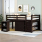 Loft Low Study Bed With Cabinet, Shelves And Rolling Portable Desk, Multiple Functions - Furniture Home Direct