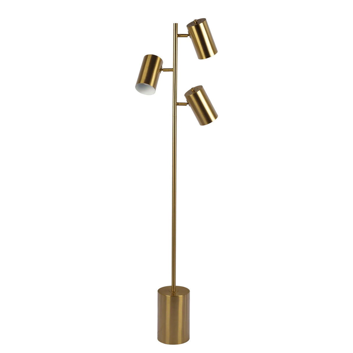 Harmony - Floor Lamp With Rotary Switch Triple Spots Block Base - Gold - Furniture Home Direct