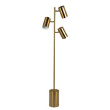 Harmony - Floor Lamp With Rotary Switch Triple Spots Block Base - Gold - Furniture Home Direct