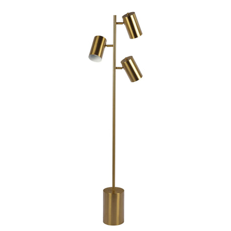 Harmony - Floor Lamp With Rotary Switch Triple Spots Block Base - Gold - Furniture Home Direct
