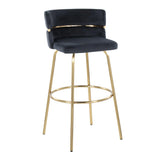 Cinch - Glam / Art Deco Fixed Height Barstool With Swivel With Round Footrest (Set of 2) - Furniture Home Direct