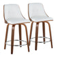 Gianna - Mid-Century Modern Fixed Height Stool With Swivel With Round Footrest (Set of 2) - Furniture Home Direct