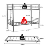 Bunk Bed For Kids, Convertible Frame With Ladders & Guardrail - Furniture Home Direct