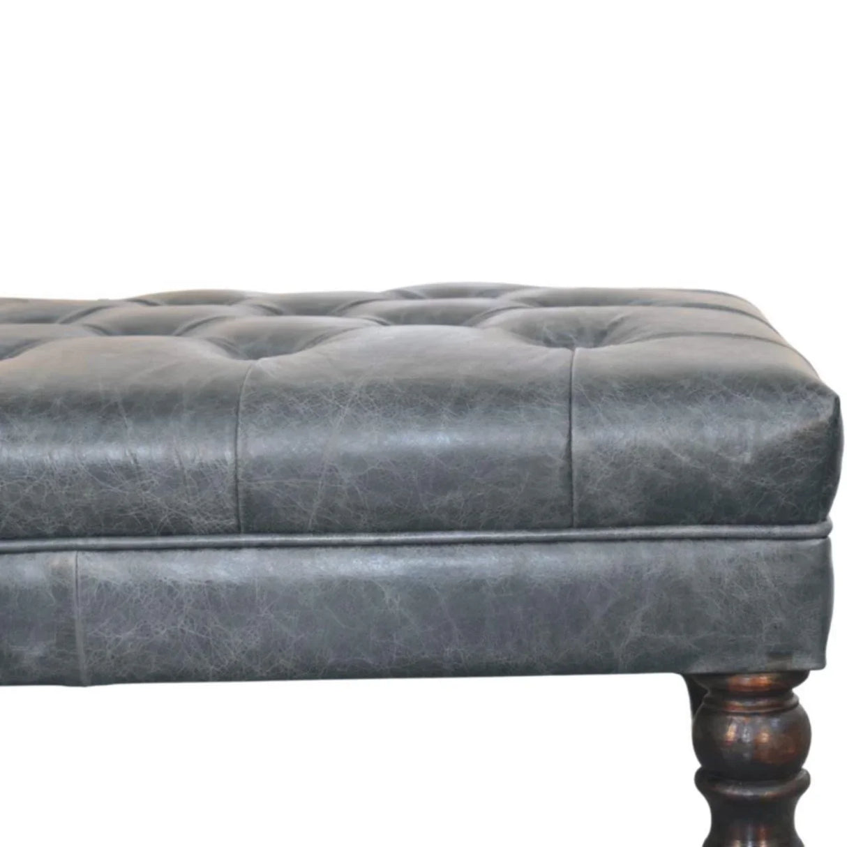Buffalo - Leather Ottoman With Castor Legs - Furniture Home Direct