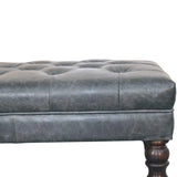 Buffalo - Leather Ottoman With Castor Legs - Furniture Home Direct
