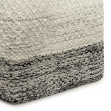 Macie - Square Woven Outdoor / Indoor Pouf - Gray / White - Furniture Home Direct