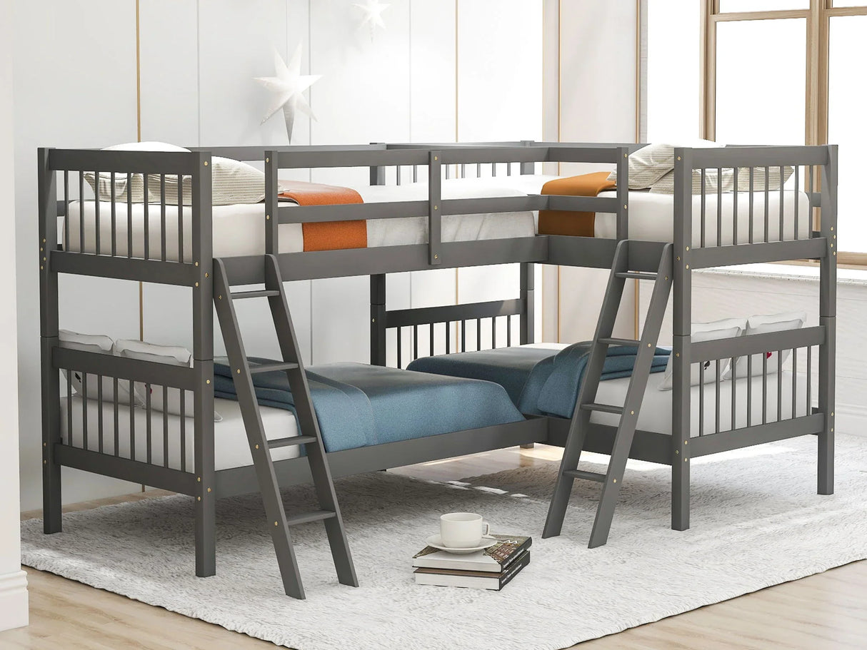 L Shaped Bunk Bed With Ladder - Furniture Home Direct