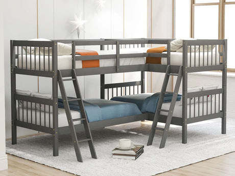 L Shaped Bunk Bed With Ladder - Furniture Home Direct