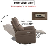 29.92" 270 Power Swivel Rocker Recliner Chair, Electric Glider Reclining Sofa With USB Ports, Power Swivel Glider, Rocking Chair Nursery Recliners For Living Room Bedroom - Furniture Home Direct
