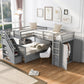 L Shaped Bunk Bed With 3 Drawers, Portable Desk And Wardrobe - Furniture Home Direct