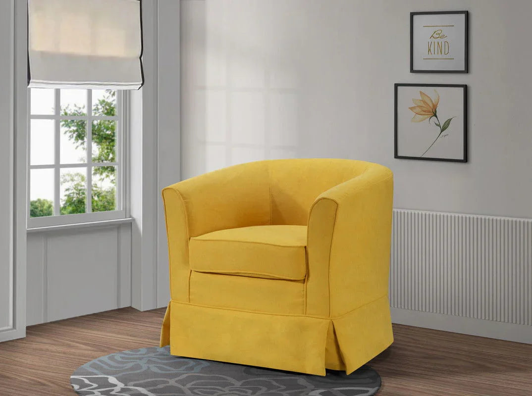 Tucker - Woven Fabric Swivel Barrel Chair - Furniture Home Direct
