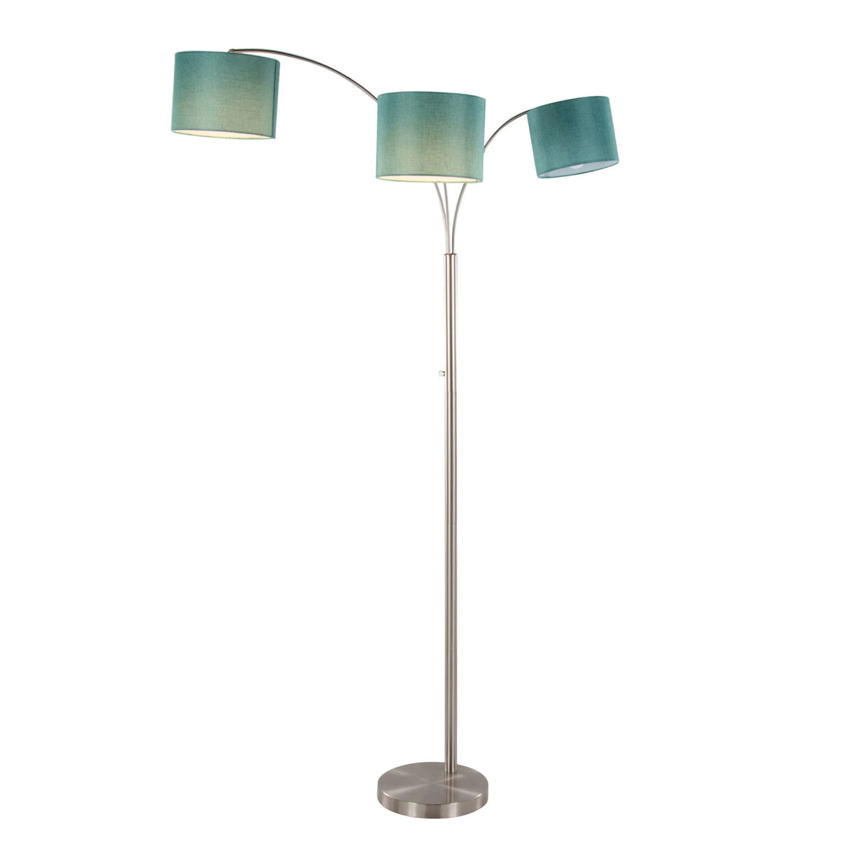 Willow - Trio Contemporary Floor Lamp - Nickel / Turquoise - Furniture Home Direct