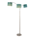 Willow - Trio Contemporary Floor Lamp - Nickel / Turquoise - Furniture Home Direct