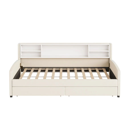 Luxurious Upholstered Platform Bed With Storage Drawers - Furniture Home Direct
