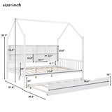 House Bed With Trundle, Kids Bed With Shelf - Furniture Home Direct