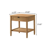 Bedroom Set 5 Piece Contemporary Solid Rubberwood Walnut - Furniture Home Direct