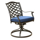 Outdoor Patio Aluminum Swivel Rocker Dining Chair With Cushion (Set of 2) - Furniture Home Direct