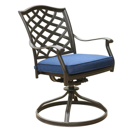 Outdoor Patio Aluminum Swivel Rocker Dining Chair With Cushion (Set of 2) - Furniture Home Direct