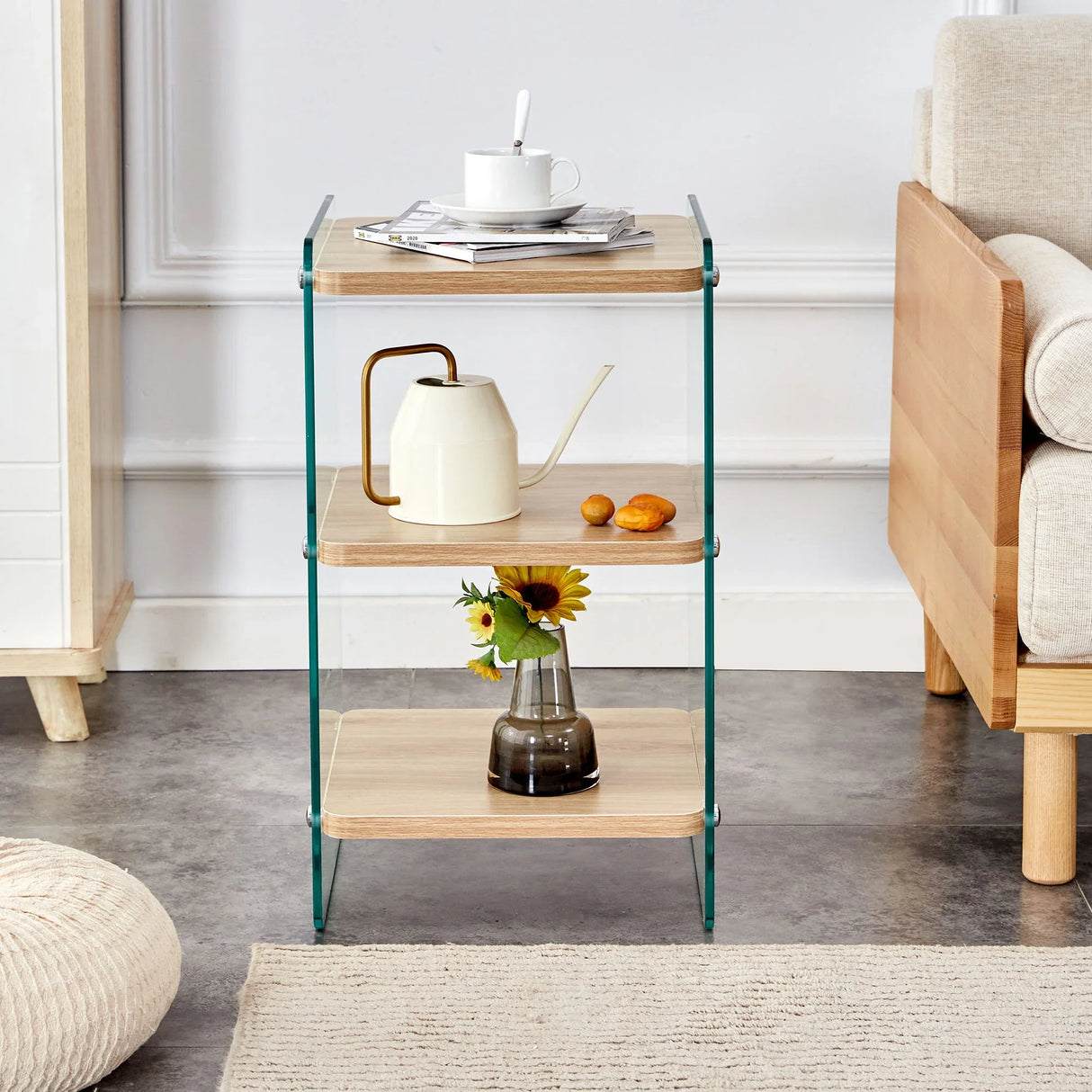 Modern 3 Layer Bedside Cabinet With Storage Function - Furniture Home Direct