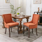 Ultra Side Dining Chair,Thickened Fabric Chairs With Neutrally Toned Solid Wood Legs, Bronze Nail Head (Set of 2) - Furniture Home Direct