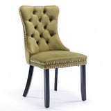 Nikki - Modern, High-End Tufted Solid Wood Contemporary Velvet Upholstered Dining Chair With Wood Legs Nailhead Trim (Set of 2) - Furniture Home Direct
