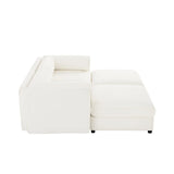 Chenille Loveseat with 2 Ottomans - Furniture Home Direct