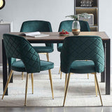 Velvet Dining Chairs With Metal Legs And Hollow Back Upholstered Dining Chairs - Furniture Home Direct