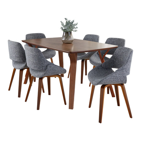 Folia Fabrico - 7 Piece Mid Century Modern Dining Set - Furniture Home Direct