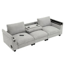Sectional With Bluetooth Speaker Comfy Cloud Couch Set With Drop Down Table Cup Holders, USB Charger Storage Armrest Wide Seat Sofa - Furniture Home Direct