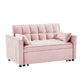 Modern Velvet Convertible Loveseat Futon Sofa With Pullout Bed, Reclining Backrest - Furniture Home Direct