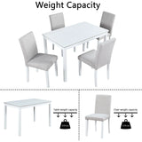 Dining Table Set With Crystal Decoration And Upholstered Chairs - Furniture Home Direct