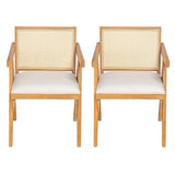 Chandigarh Farmhouse Style Cane Upholstered Dining Chairs (Set of 2)