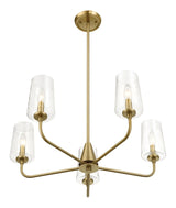 Dazzle - 5 Lights Chandelier With Clear Seeded Satin - Antique Brass / Clear / Gold - Furniture Home Direct