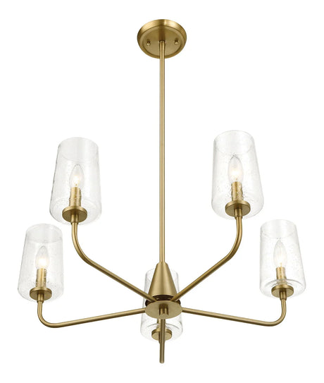 Dazzle - 5 Lights Chandelier With Clear Seeded Satin - Antique Brass / Clear / Gold - Furniture Home Direct