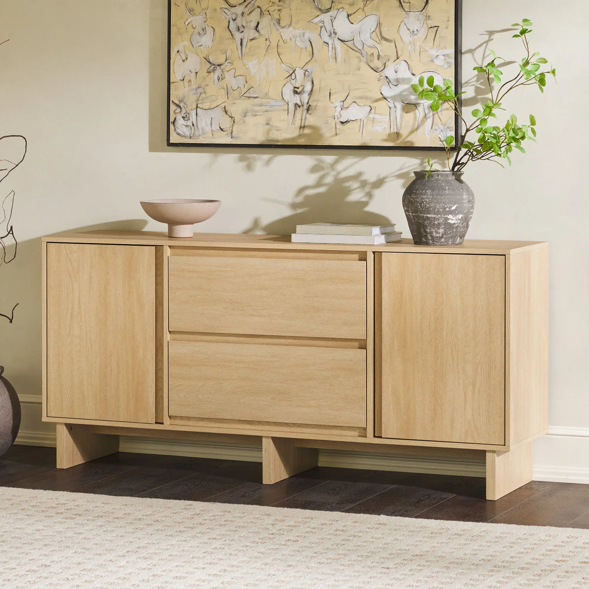 Scandi - Sideboard With Beveled Drawers - Furniture Home Direct