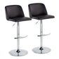 Toriano - Contemporary Adjustable Barstool With Swivel & Rounded T Footrest (Set of 2) - Furniture Home Direct