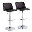 Toriano - Contemporary Adjustable Barstool With Swivel & Rounded T Footrest (Set of 2) - Furniture Home Direct