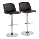 Toriano - Contemporary Adjustable Barstool With Swivel & Rounded T Footrest (Set of 2) - Furniture Home Direct