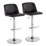 Toriano - Contemporary Adjustable Barstool With Swivel & Rounded T Footrest (Set of 2) - Furniture Home Direct