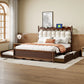 Storage Platform Bed, With 2 Big Drawers, Trundle, One Set Of Sockets & USB Ports - Furniture Home Direct