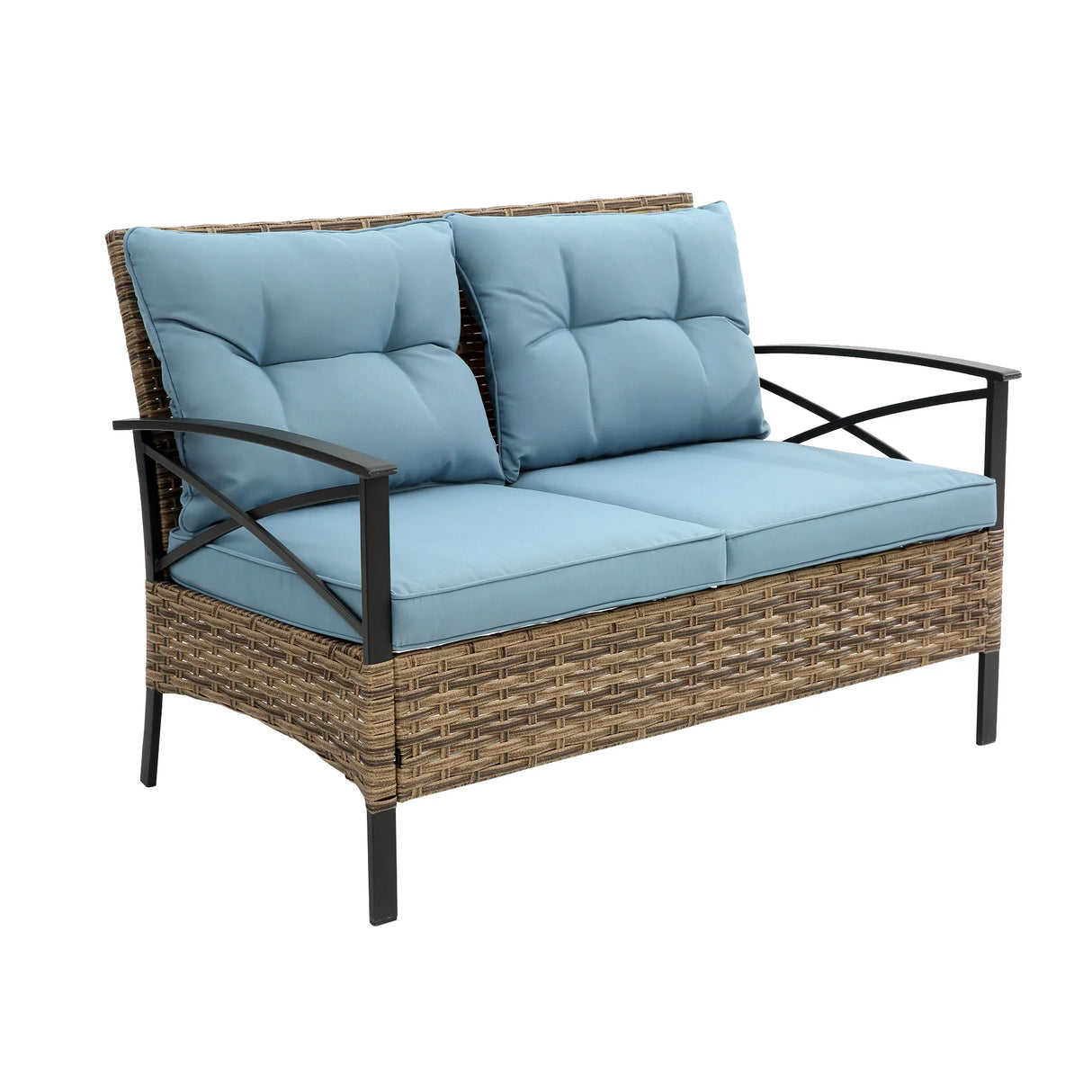4 PC Outdoor Patio Set - Blue - Furniture Home Direct