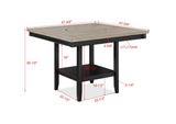 Dining Set Square Plank Top Table Chairs Light Gray - Furniture Home Direct
