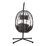 Outdoor Egg Chair With Stand - Dark Gray - Furniture Home Direct
