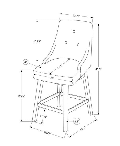 Swivel Stool Bar Height, Transitional (Set of 2) - Furniture Home Direct