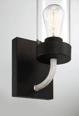 Zephyr - Single Light Sconce - Black / Clear - Furniture Home Direct