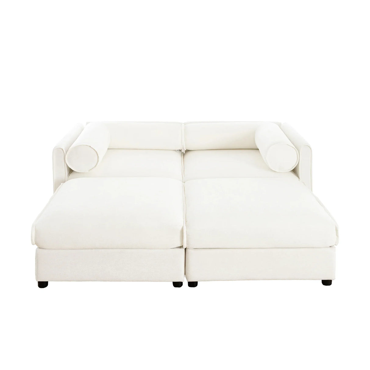 Chenille Loveseat with 2 Ottomans - Furniture Home Direct