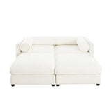 Chenille Loveseat with 2 Ottomans - Furniture Home Direct