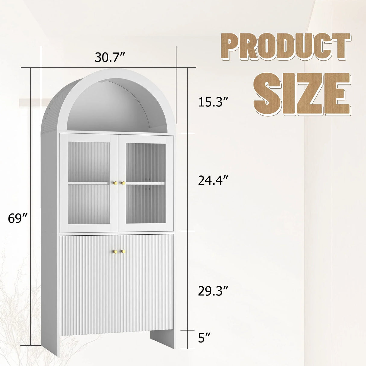 Modern Tech Inspired Dome Cabinet With LED Lighting - Furniture Home Direct